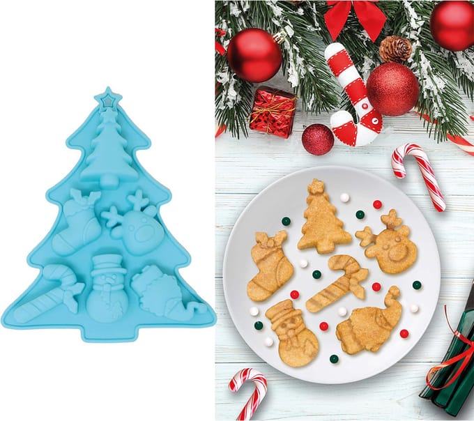 Fiestas Guirca - Siliconen koekjesvorm kerstboom - blauw
