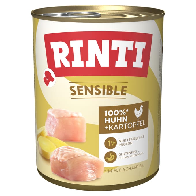 Rinti Sensible Gemengd Pakket 12 x 800 g Hondenvoer - Kip & Aardappel