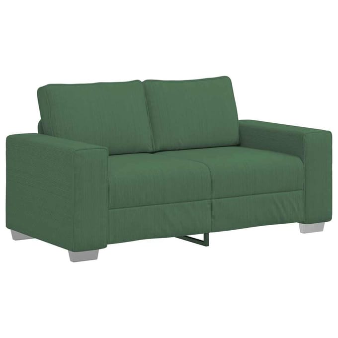 vidaXL - Loveseat - Sofa - Donkergroen - 160x77x82 - cm - Corduroy - Stof