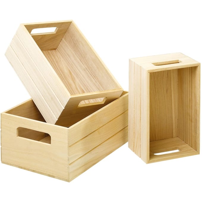 VBS Houten kist, set van 3