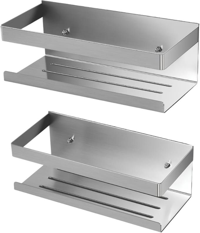 DnA® Doucherek Zonder Boren - Doucherek - Doucherek Hangend - Zilver - 10cm x 23cm x 8cm