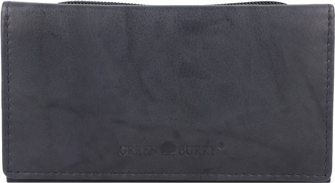 Greenburry Basic Portemonnee RFID Leer 14 cm - Dames - Horizontaal - nightblue