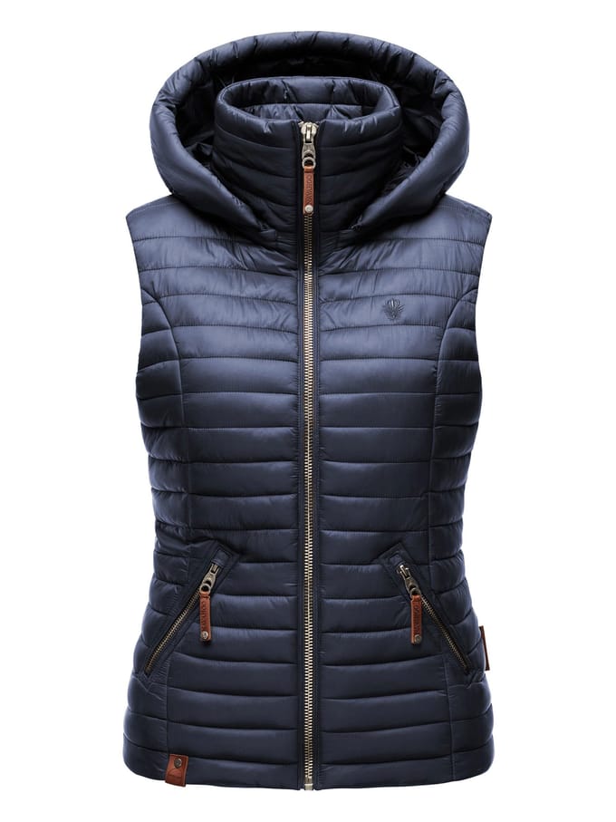 Navahoo Dames Gewatteerde Bodywarmer Shadaa – Lichte Weste met Afneembare Capuchon