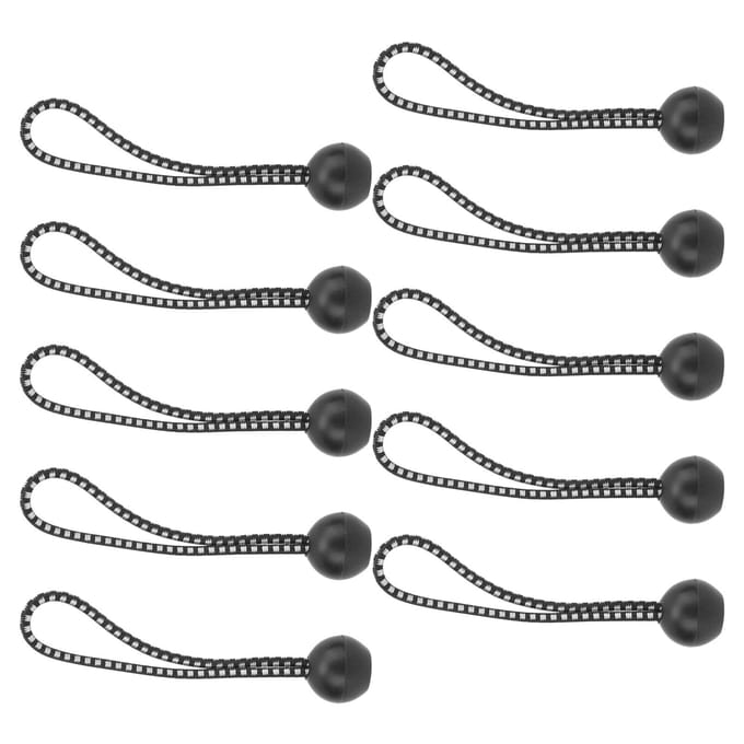 10 stuks Tentclip Vaste Balklem Bal Bungee Koorden met Elastisch Koord voor LuifeltentZwart en black