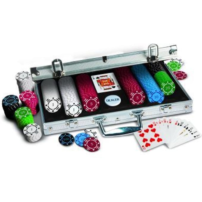 Aluminium pokerkoffer met 300 genummerde chips 11, Kaartspellen