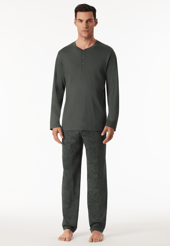 Schiesser – Fine Interlock – Pyjama – 182655 – Dark Green – Maat L