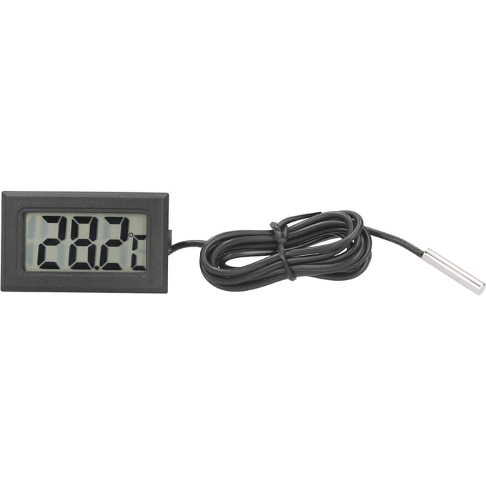 Ingebouwde elektronische thermometer Mini digitale waterdichte temperatuurmeter voor buiten gray