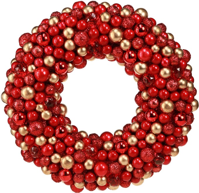Krans kunststof d33l6.5 cm rood