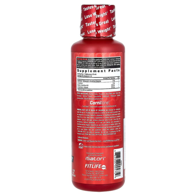 Isatori, L-Carnitine LS3 1500, Limonade Rose, 16 fl oz (480ml)