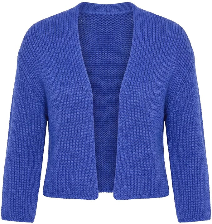 Angel of Style - Dames - Jas met opengewerkt breisel oversized open silhouet - Blauw - Maat 54+