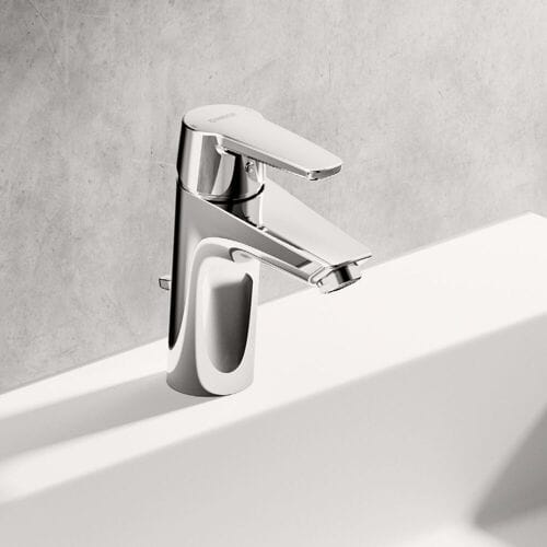 Hansapolo XL single hole basin mixer with waste 51502293
