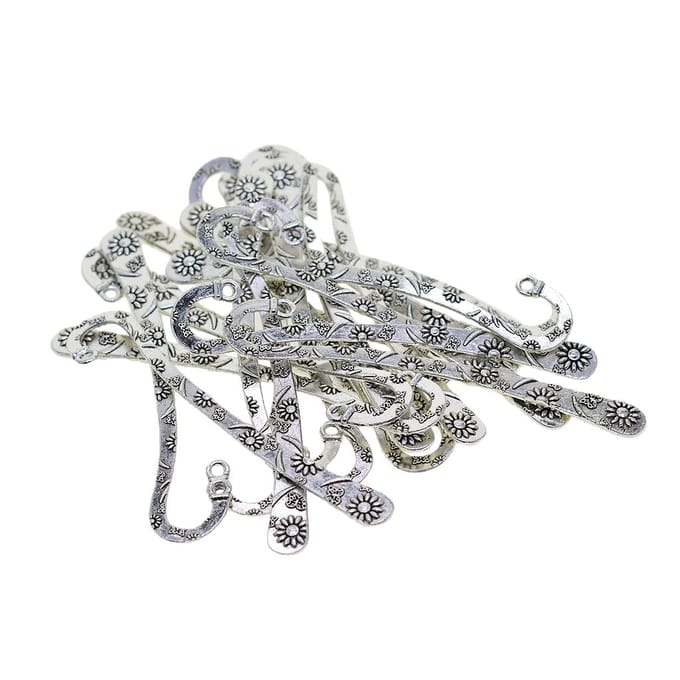 20 stuks Tibetaans zilver blanco kralen bladwijzers madeliefje bloemen lus DIY maken 81mm gray