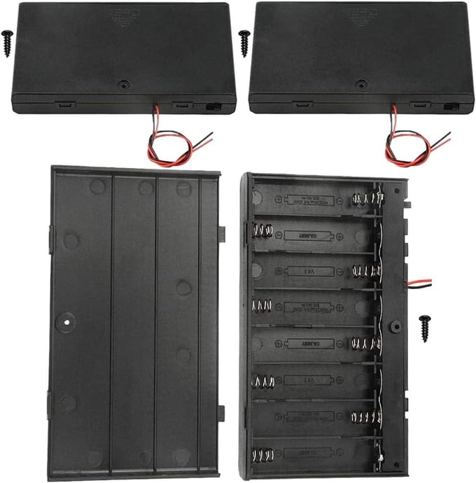 Batterij Houder - Batterij Case - Apparatuur Voeden - Met Aan/Uit Schakelaar - 8x AA - Zwart