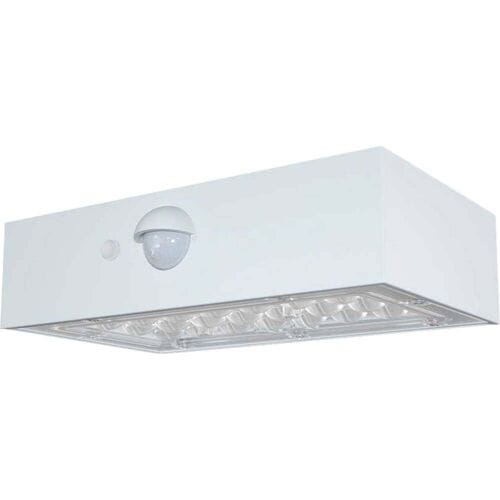 V-TAC VT-403-W Sensor Solar Wandlamp - IP65 Waterdicht - Witte behuizing - 3W - 350 Lumen - 4000K + 3000K