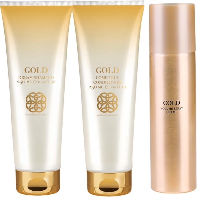 ***** GOLD DREAM SHAMPOO 250 ML /// & /// COME TRUE CONDITIONER 250 ML & GOLD VOLUME SPRAY 150 ml