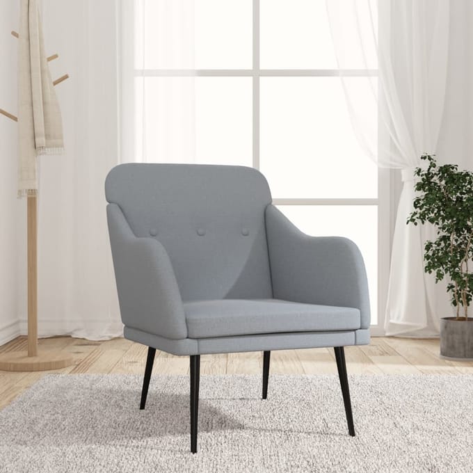 vidaXL - Fauteuil - 63x76x80 - cm - stof - lichtgrijs