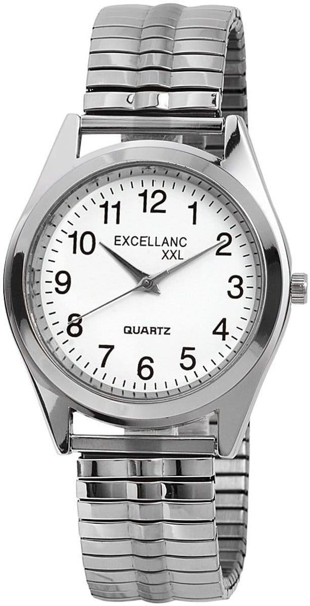 EXCELLANC Herenhorloge Edelstahl van Edelstahl, XXL-band, inkortbaar