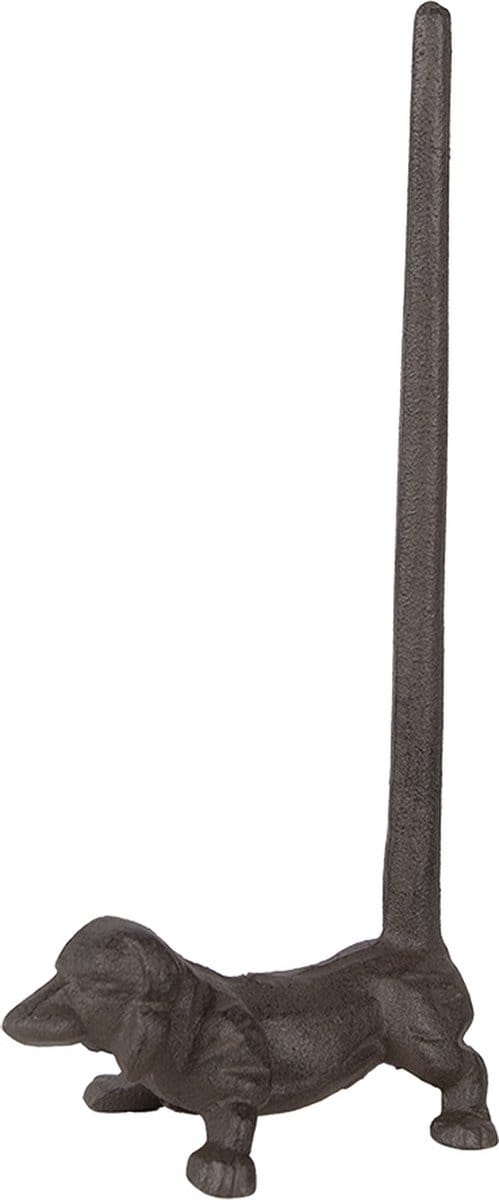 Clayre & Eef Keukenrolhouder Hond 14x8x30 cm Bruin Metaal
