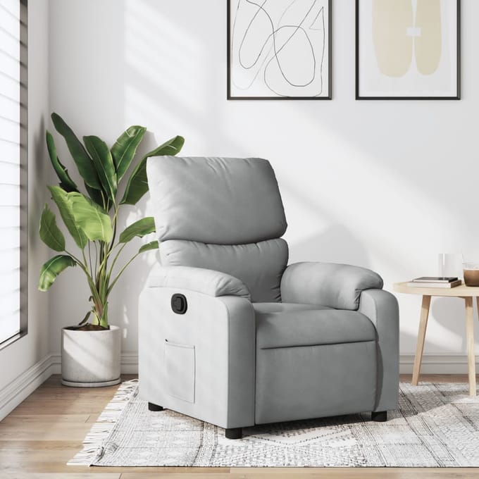 vidaXL - Fauteuil - verstelbaar - stof - lichtgrijs