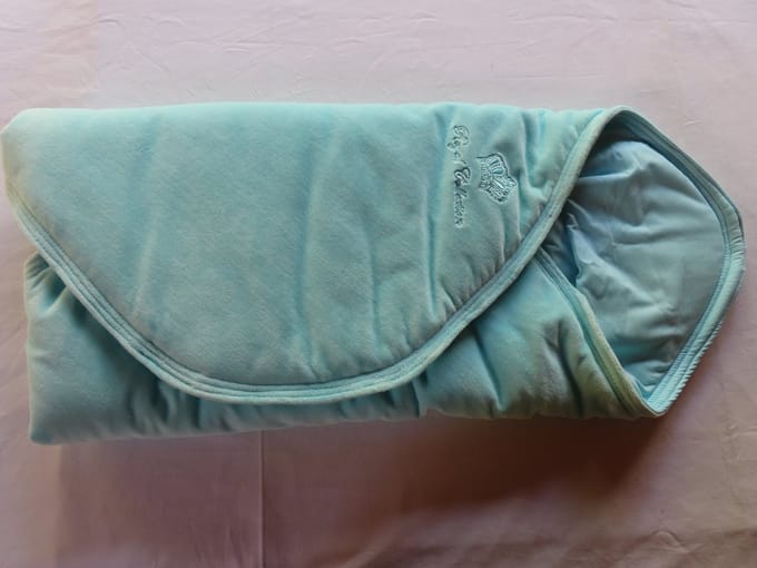 Wikkeldeken - Velour - Turquoise - 70x70 cm - Kan in autostoel