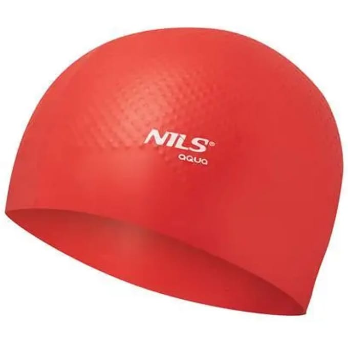 Nils Aqua NQC Serie - Rode Silicone Zwemcap - Hydrodynamisch - Comfortabel - Duurzaam