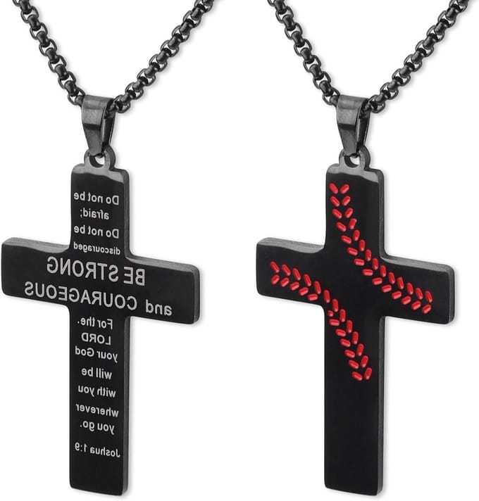 Allecto Plus - Baseball Ketting Rvs Baseball Sport Sieraad Bijbel
