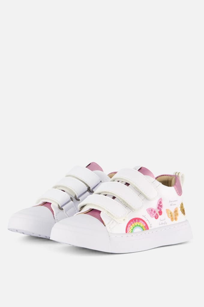Shoesme Vlinder Sneakers wit Leer - Dames - Maat 27