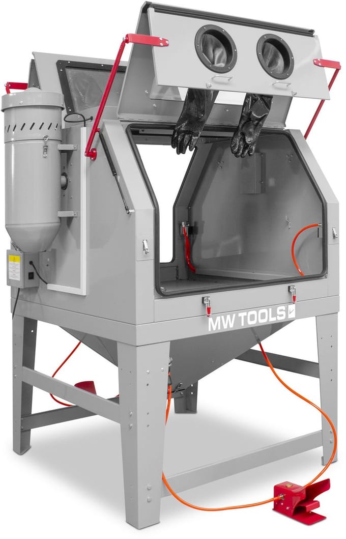 Professionele straalcabine 1200 L dubbele werkpost met afzuiging MW Tools CAT1200