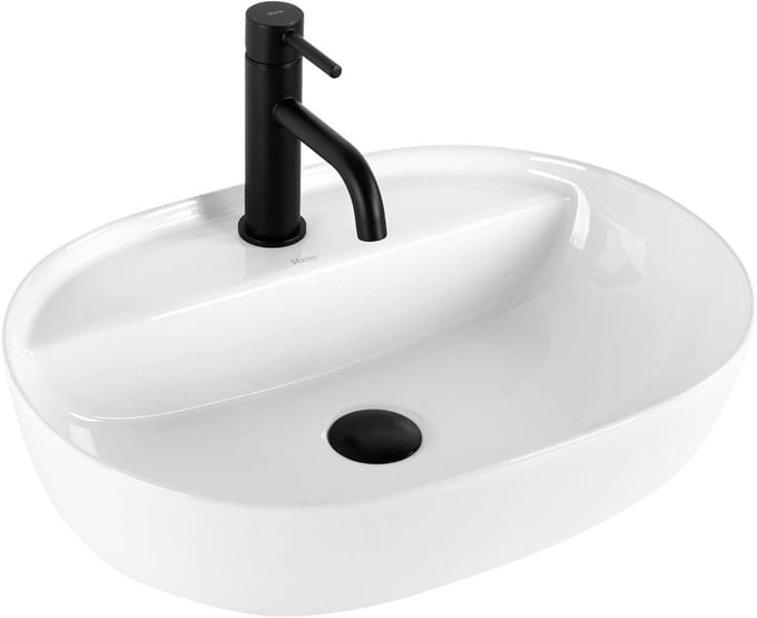 Wastafel Opbouw Keramiek Wit Rechthoekig