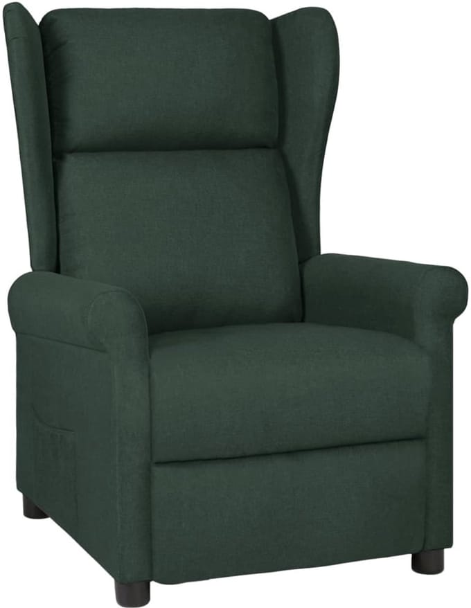 vidaXL - Fauteuil - verstelbaar - stof - donkergroen