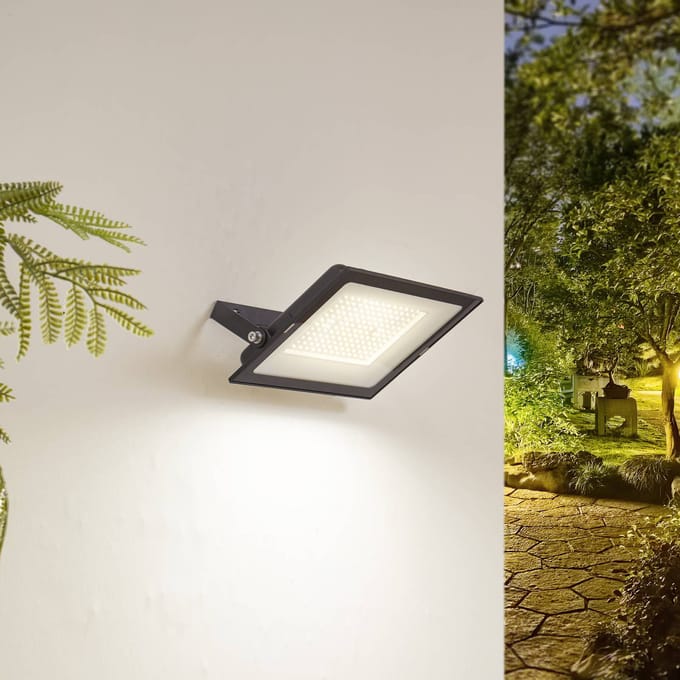 Prios LED buitenspot Maikel, 150W, 12000lm, metaal