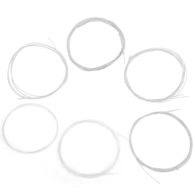 6 STUKS Oud Snaren Set 1G 2D 3A 4E 5B 6F Nylon Verzilverd Koperlegering Vervanging white