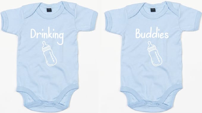 Rompertjes - Drinking Buddies-Dusty Blue-3-6 Maanden