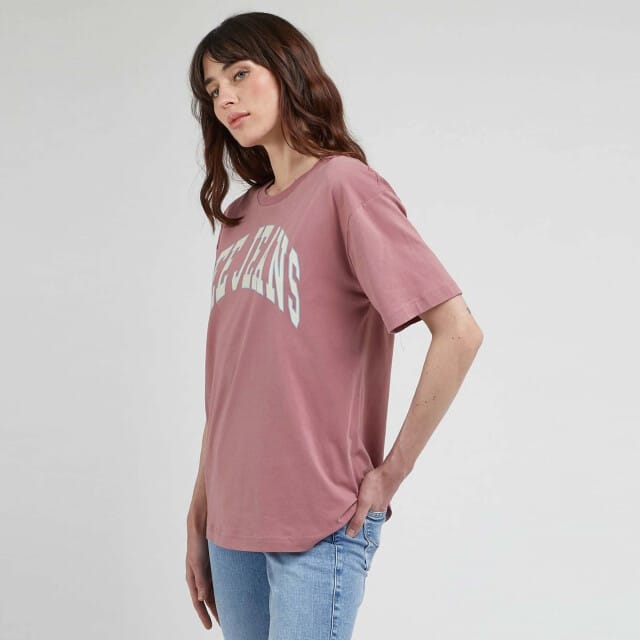 LEE - CREW NECK T-shirt DARK MAUVE - S