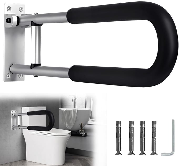 Dailygoods- Toiletgreep Opvouwbaar 90° - Antislip Ondersteuning