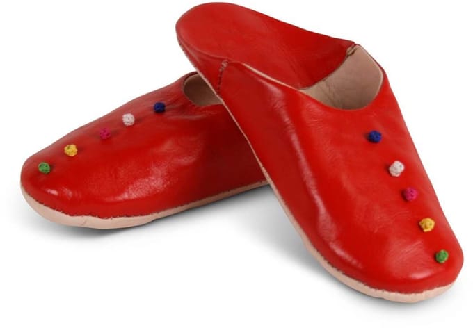 Safaary - Marokkaanse sloffen Pompons Rood - Maat 36