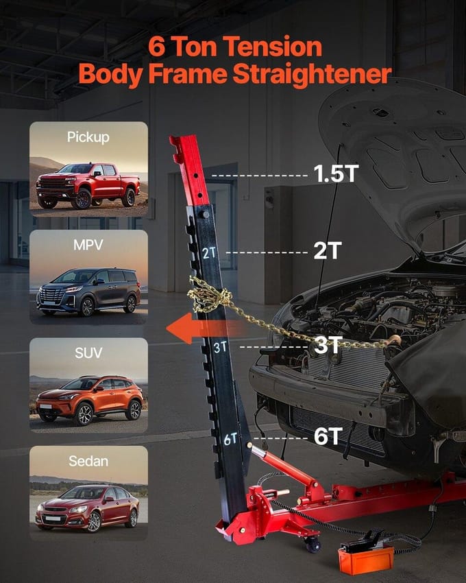 Auto Carrosserie Frame Trekker Rechttrekker 6T Auto Frame Machine 3T Airbag Krik