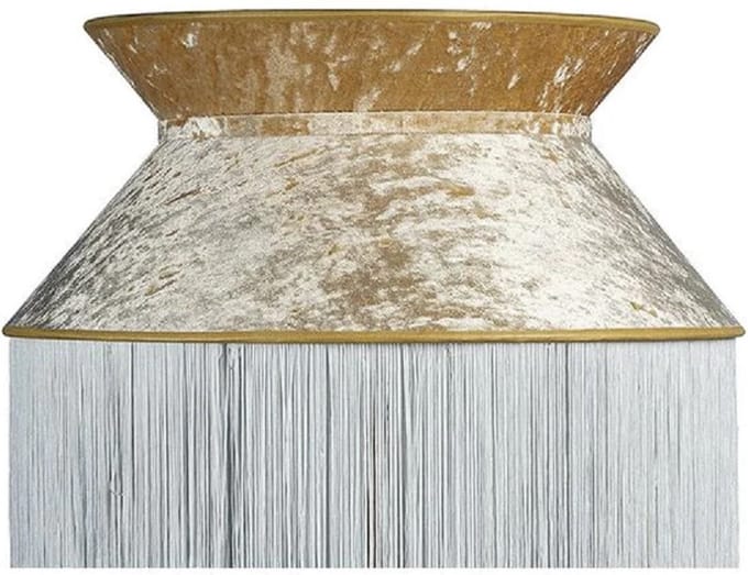 Hanglamp CanCan goudkleurige velours en witte slingers