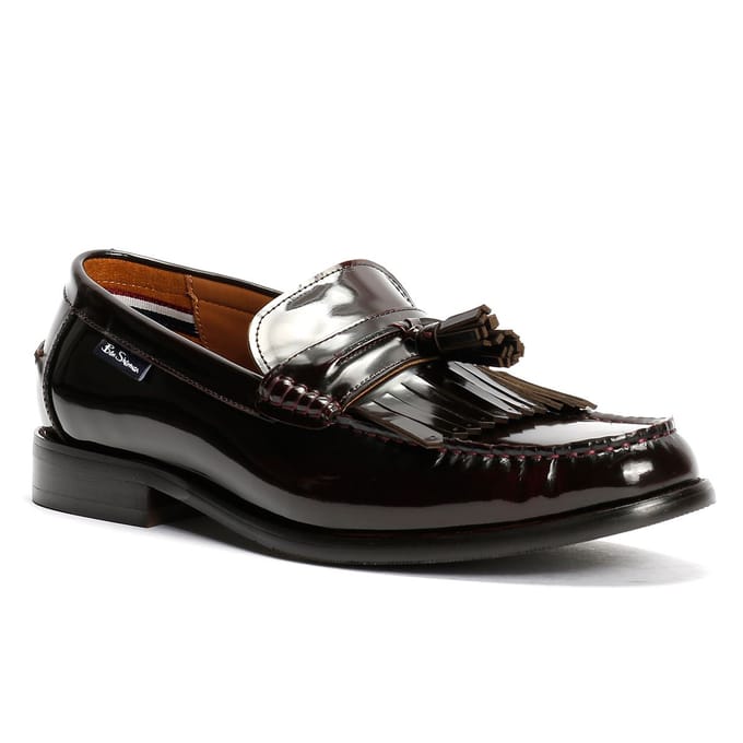 Ben Sherman Buster Leren Heren Rode Instappers