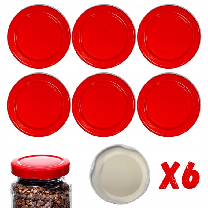 6x Twist-Off Deksel 53mm met Patroon - Voor Potten
