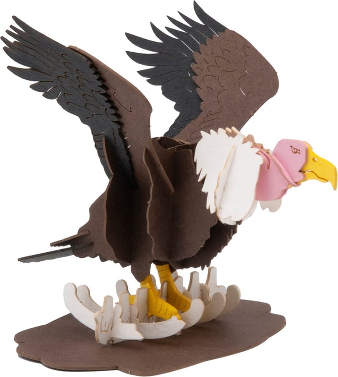 Fridolin 3D papieren model - educatief speelgoed witte gier karton.