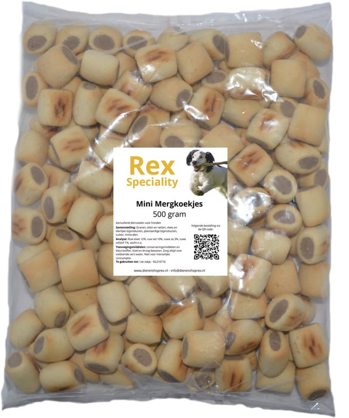Rex Specialtiy Mini Mergkoekjes hondensnack 500 gram