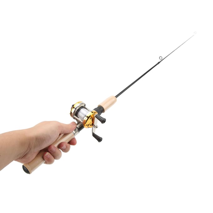 Ensemble Canne et Moulinet de Pêche sur Glace Kit Canne à Pêche avec Jig Flotteur Ensemble Matériel de Pêche sur Glace pour black
