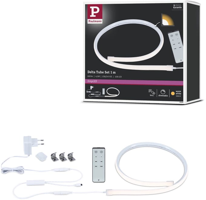 Paulmann 79566 LED-strip complete set Met connector (male) 230 V 1 m Warmwit 1 stuk(s)