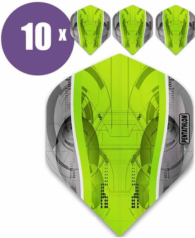 ABC Darts - Dart Flights - Pentathlon Science - Groen- 10 sets (30 stuks)