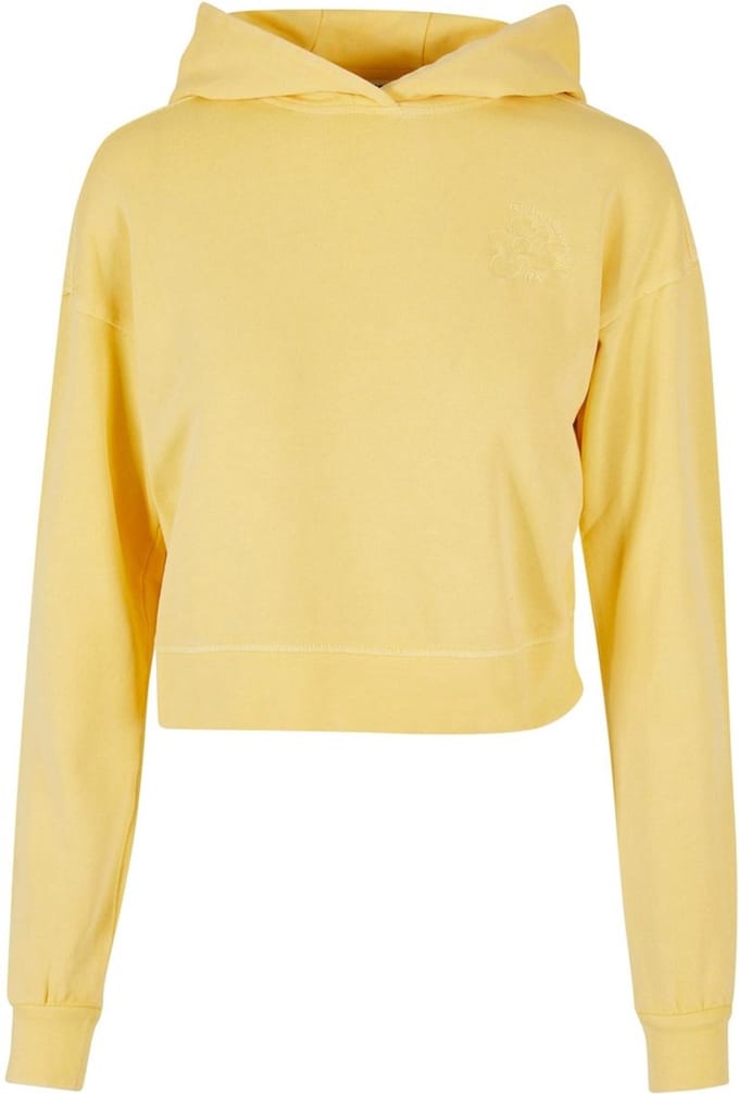 Urban Classics - Short Flower Embroidery Terry Hoodie/trui - 3XL - Geel