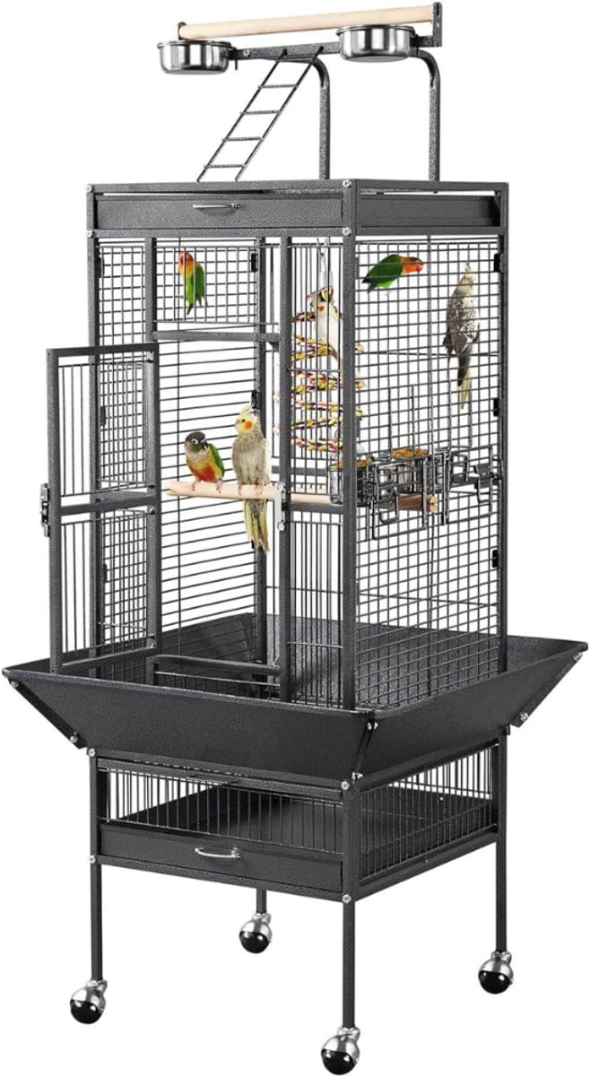 Aura® Kamervoliere - Vogelvoliere - Voliere - Zwart - 156cm x 66cm x 66cm