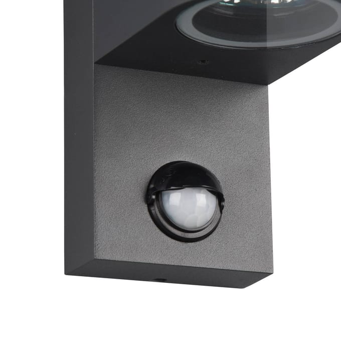 TRIO ROYA - Wandlamp - Antraciet - excl. 1x GU10 4,9W - Bewegingssensor - Buitenverlichting - IP44