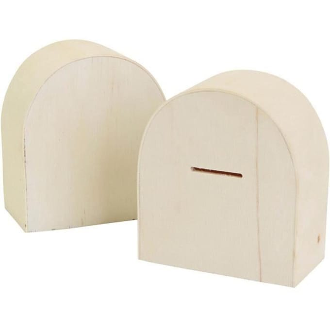 Houten Spaarpot – Spaarpot Om Te Decoreren – DIY Spaarpot Van Hout – 10x9 cm 12 Stuks