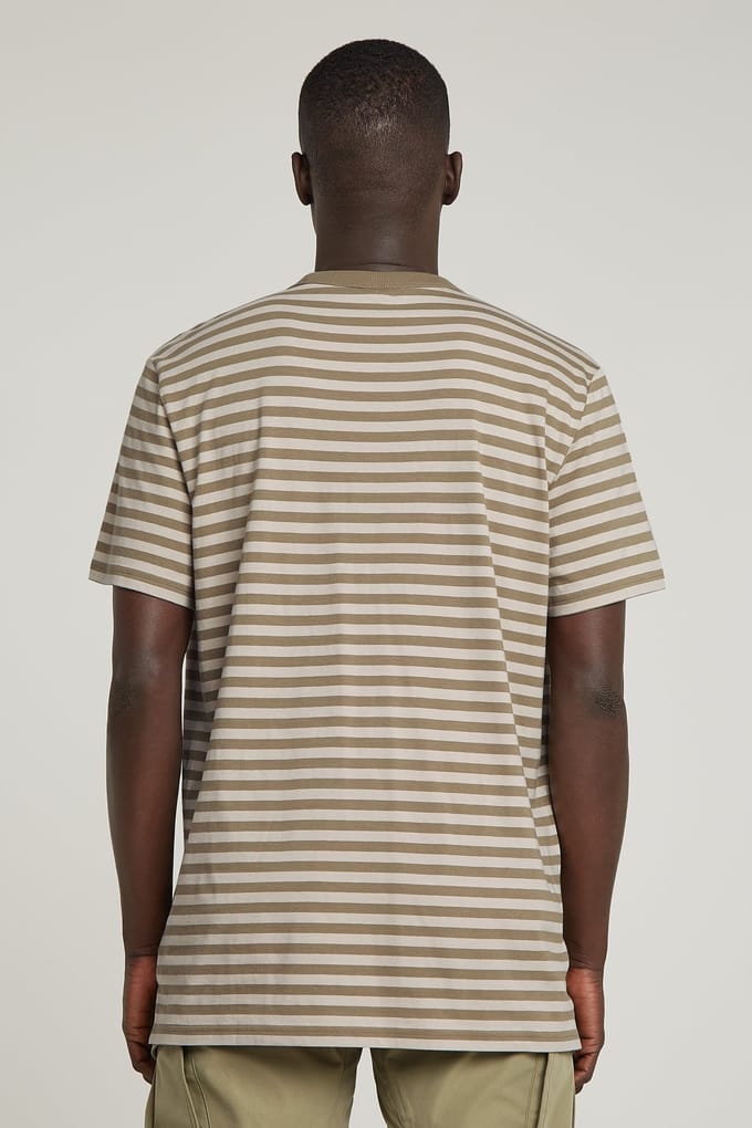 G-Star Nifous Stripe R T Ensis Green/dk Brick Stripe Taglia: M | Magliette basic Outlet | Uomo | Verde